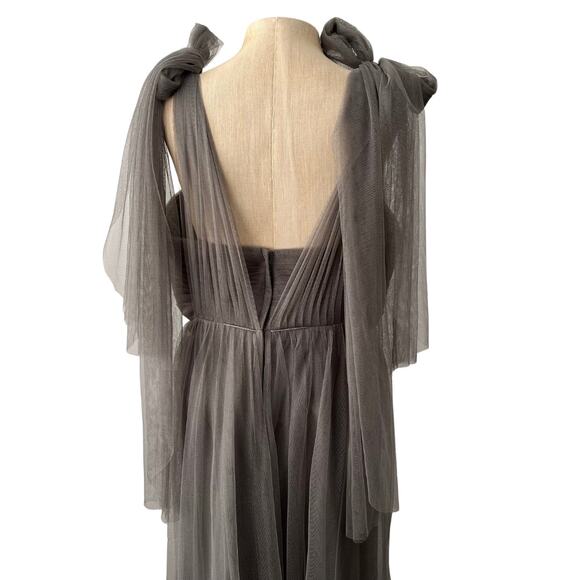 Jenny Yoo Aidan Convertible Bridesmaid Dress Gown in Charcoal Grey Size 12 - Picture 6 of 10